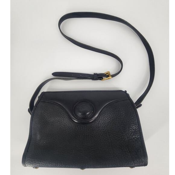 Vintage Dooney & Bourke Black Pebbled Leather Shoulder Bag